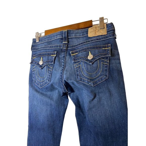 True‎ Religion Slim Straight with Flap Pockets Jeans in Island Song SZ 28 - Picture 7 of 14